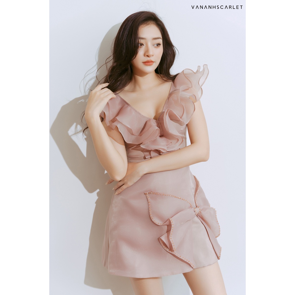 Váy nữ VANANHSCARLET oganza hồng đất
