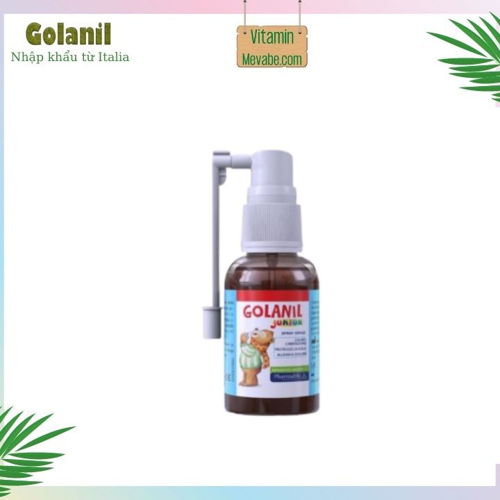 Xịt họng keo ong cho bé - Golanil Junior Spray Orale CP120 - Xịt họng cho bé nhập khẩu nguyên hộp từ Ý