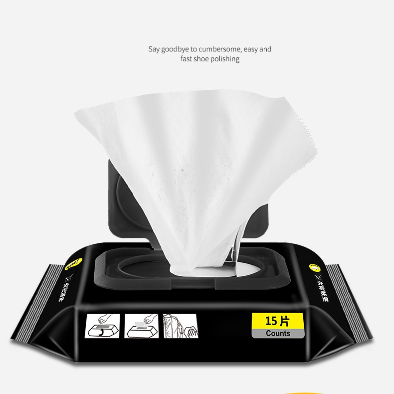 Khăn lau làm bóng giày da INSTANT SHINE WIPES đa năng 15 khăn - Doker Store