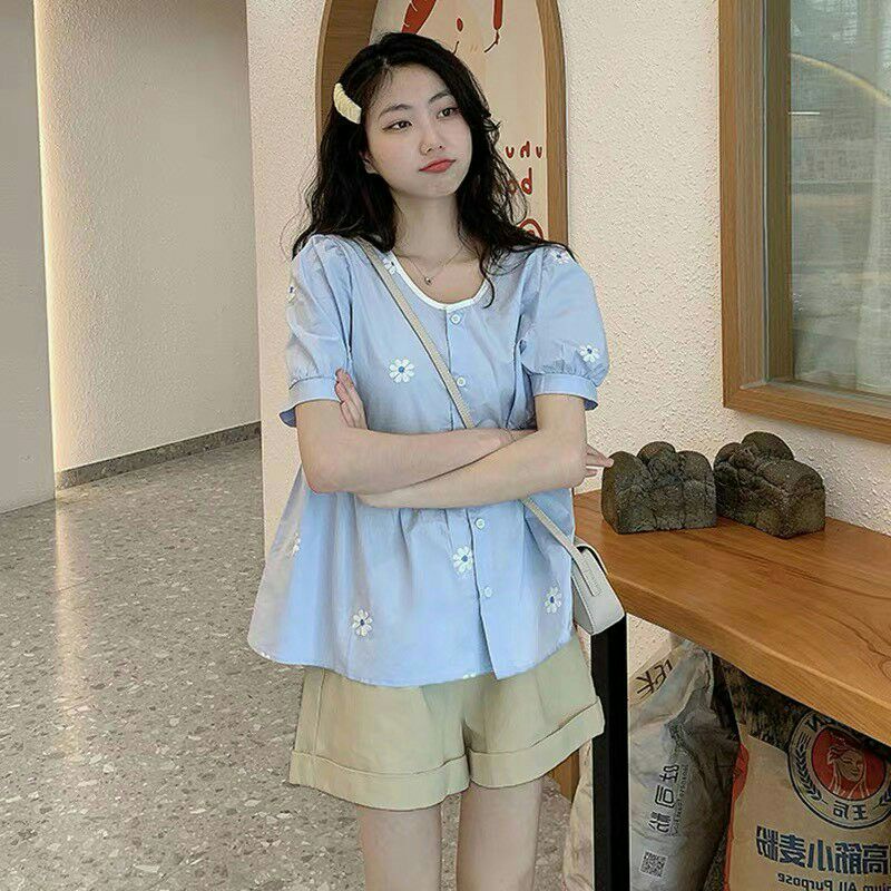 Bộ đồ bầu đùi mặc nhà mùa hè chất đũi lụa freesize dưới 65kg