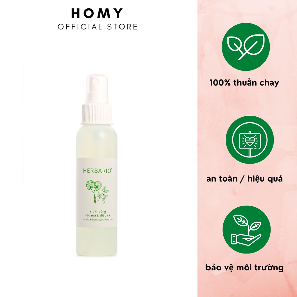 Xịt khoáng rau má & diếp cá herbario 100ml cấp ẩm cấp nước giúp da không bị khô | BigBuy360 - bigbuy360.vn