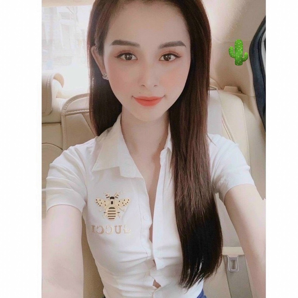 ÁO SƠ MI TAY NGẮN THÊU ONG CONG SỞ ĐI LÀM