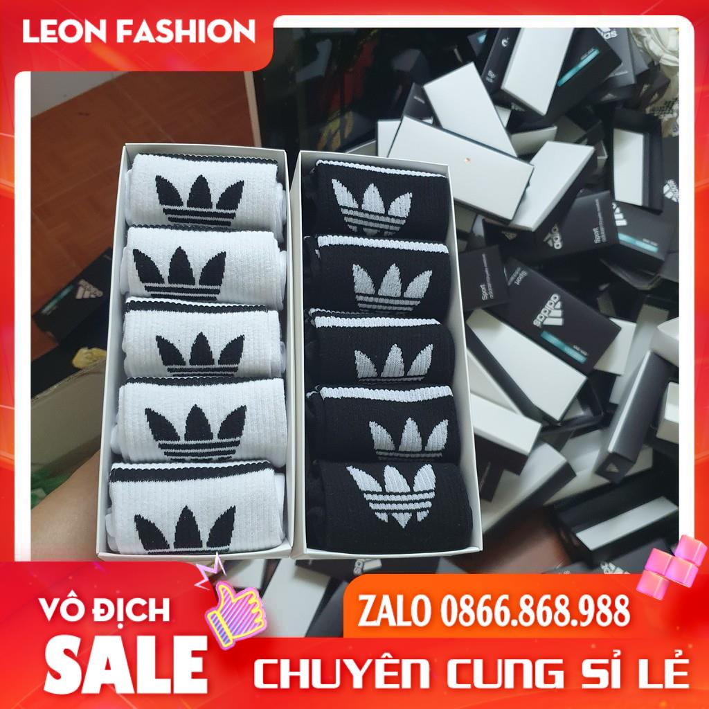Tất ADIDAS Cổ cao 3 sọc Hàng loại 1 [Hộp 5 Đôi] Vớ Nam Nữ Thể thao Dệt kim Cao cấp QUÀ TẶNG - Kho sỉ tất
