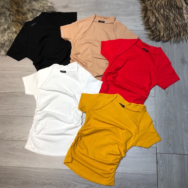 [Còn trắng] Áo kiểu bozip cổ V dúm eo | BigBuy360 - bigbuy360.vn