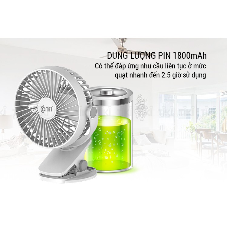 Quạt sạc COMET CRF0705 CHÍNH HÃNG [BH 12 tháng] (1 đổi 1)