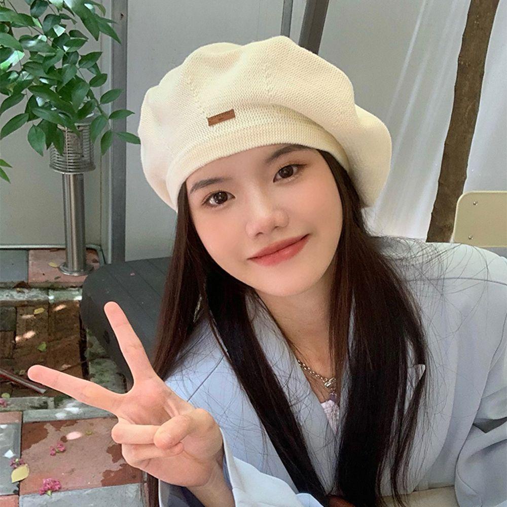 Mũ Nồi Dệt Kim In Chữ Phong Cách Vintage Cho Nữ