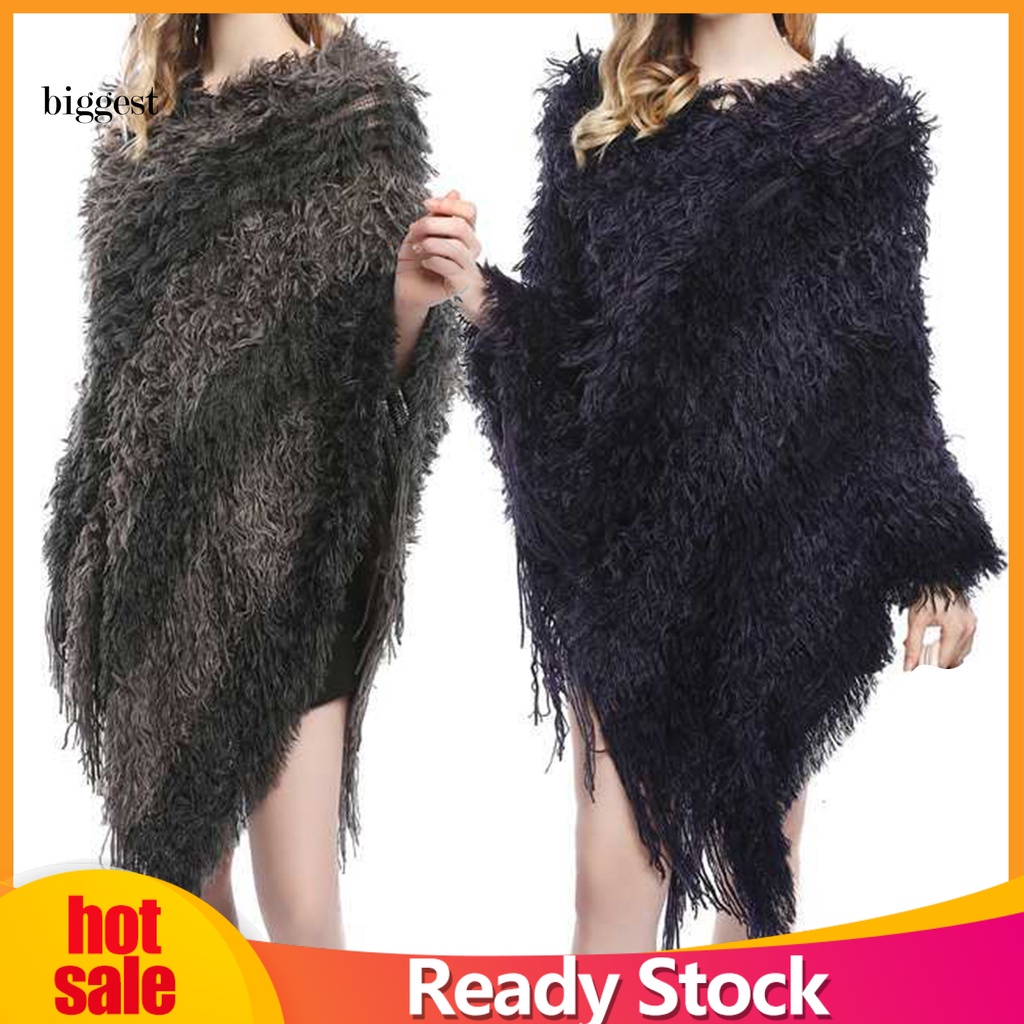 BGT Áo choàng dệt kim dáng rộng màu trơn cho nữ hàng ngày
 | BigBuy360 - bigbuy360.vn