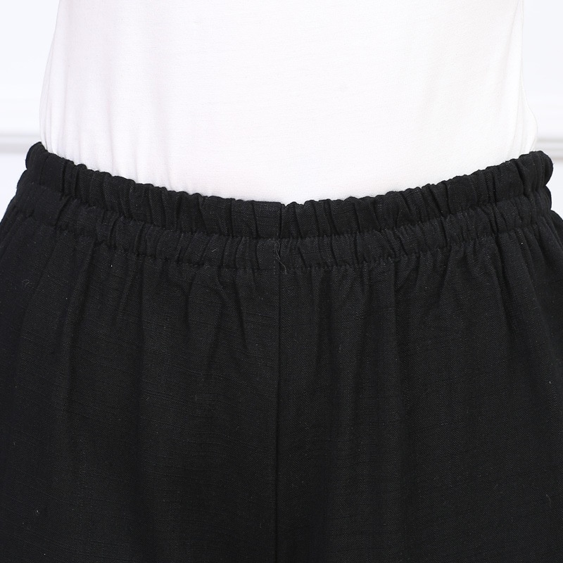 Plus Quần Dài Ống Rộng Thêu Họa Tiết Cho Nữ