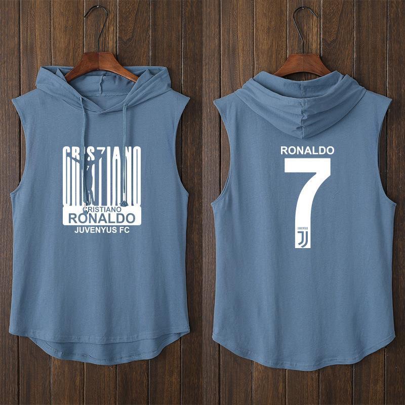 Áo Thun Thể Thao Không Tay Có Mũ Trùm Đầu30% off] Juventus C Ronaldos