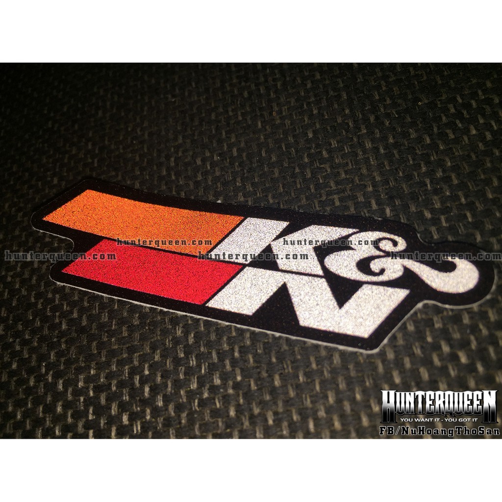 Logo K&N  chất liệu phản quang 3M, decal cao cấp chống nước. Hình dán sắc nét, bền màu, dính chặt.