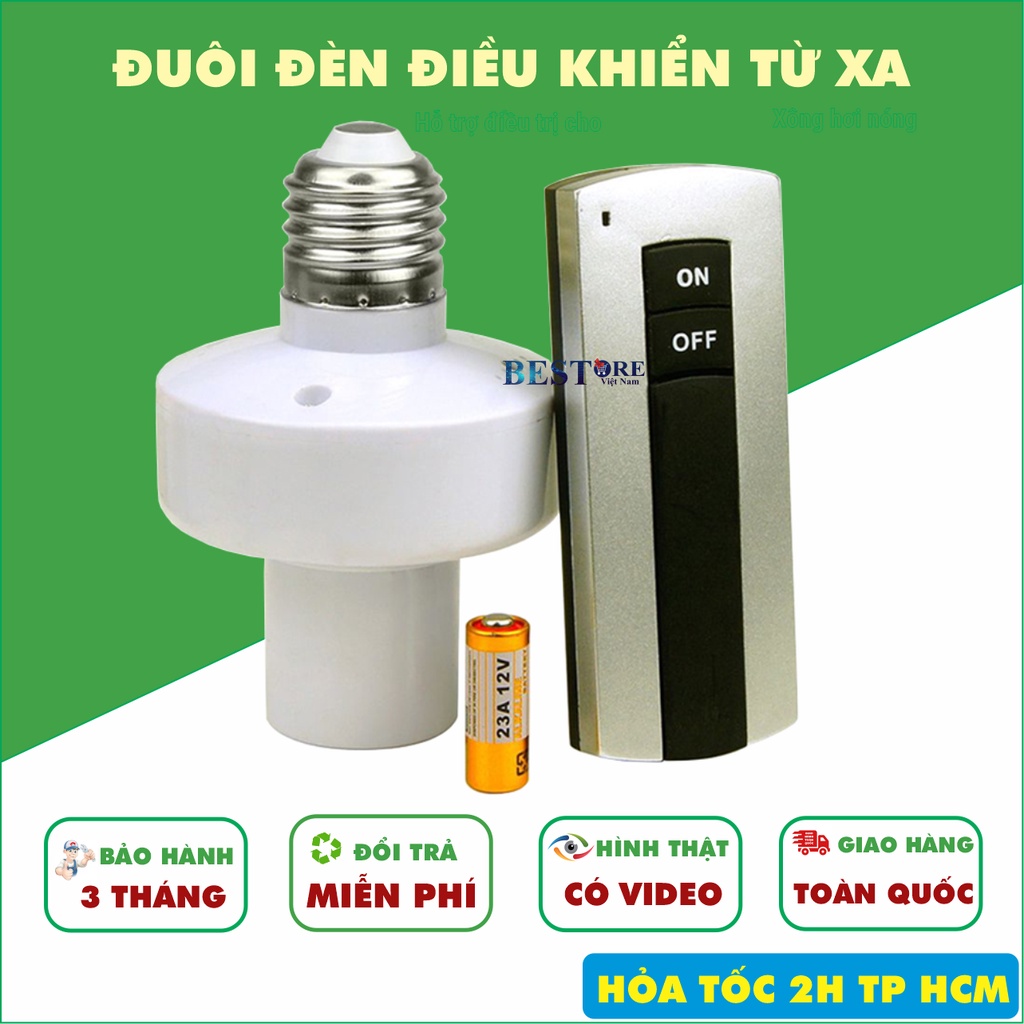 Đuôi đèn điều khiển từ xa E27 màu trắng, đuôi đèn E27 điều khiển từ xa