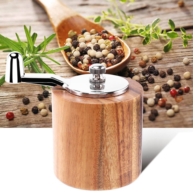 Cối Xay Tiêu Bằng Tay Bằng Gỗ Có Tay Cầm Cổ Điển Có Thể Điều Chỉnh