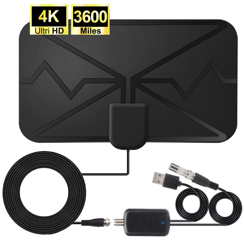Anten TV kỹ thuật số DVB-T2 HDTV 4K 3600 dặm có bộ khuếch đại trong nhà tăng cường tín hiệu truyền hình kênh