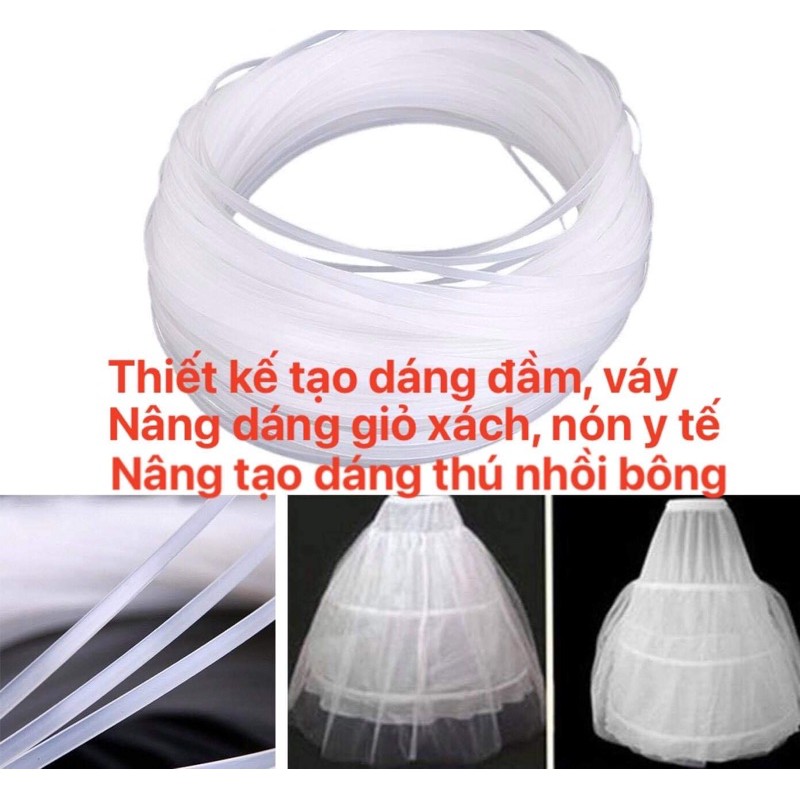 Cuộn 10 mét dây nhựa trong suốt tạo dáng đầm váy,đồ bơi...