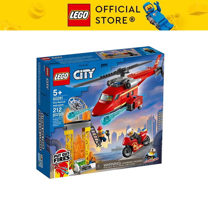 LEGO CITY 60281 Trực Thăng Cứu Hỏa ( 212 Chi tiết) Bộ gạch đồ chơi lắp ráp giao thông cho trẻ em