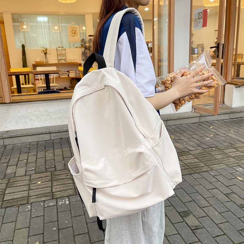Balo nam nữ đi học chất dù phong cách trơn  cặp ulzzang Basic kiểu dáng hàn quốc tặng kèm sticker
