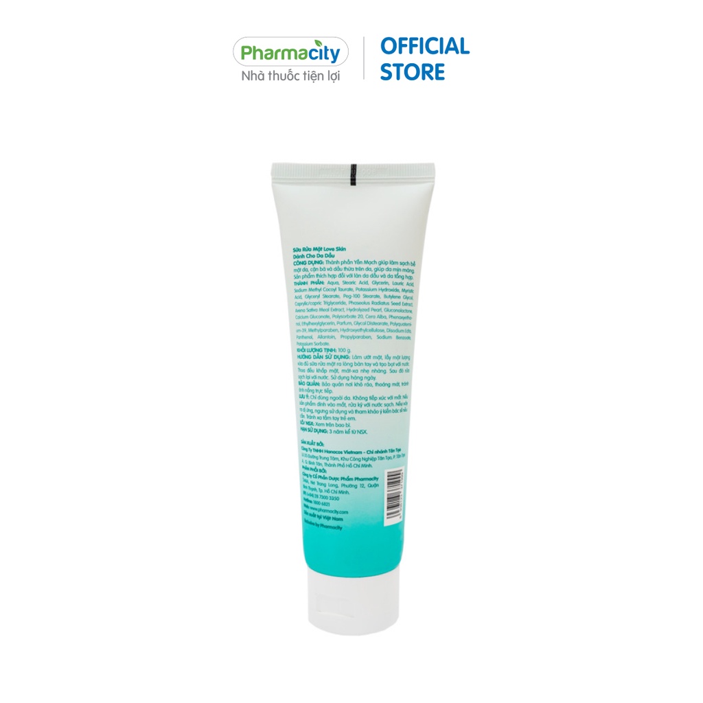 Sửa rửa mặt Pharmacity dành cho da dầu Love Skin Cleansing Foam Cleansing Oil