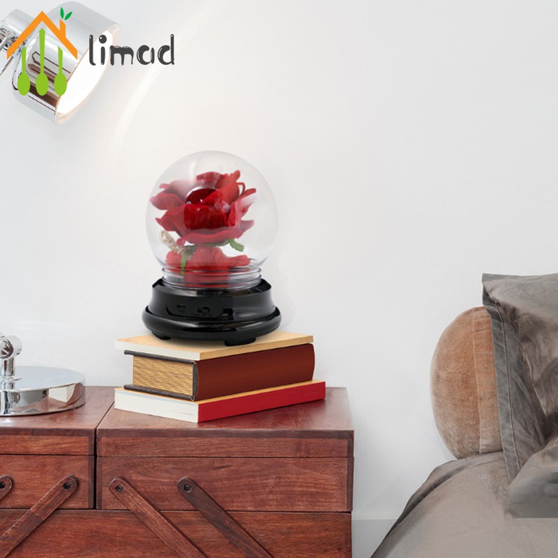 【COD】# limad Dried Rose in Glass Dome with Led Light Strip USB Artificial Flower Display Dome Light Ornament Gift for Lover 5V