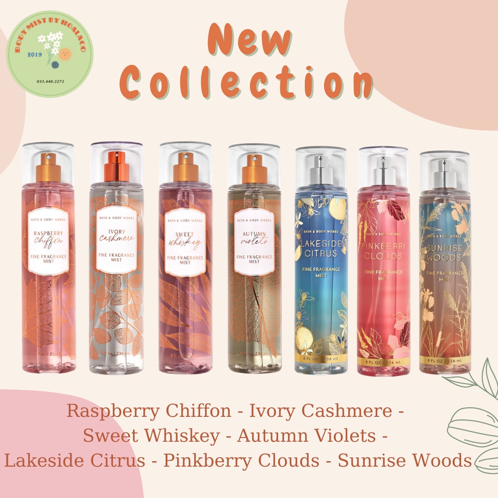 BODY MIST Bath & Body Works - Xịt thơm cơ thể nhiều mùi