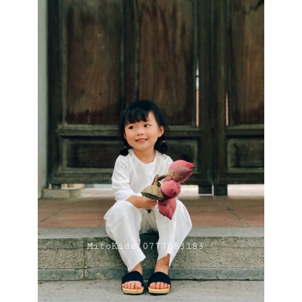 Bộ bà ba gấm trẻ em, bộ bà ba gấm lá tre bé gái 7-35kg