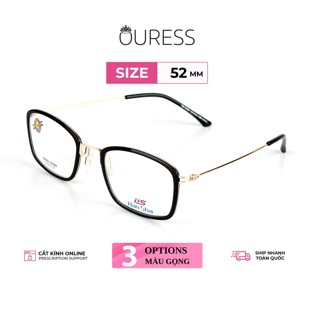 Gọng kính TR90 phối càng hợp kim cao cấp bền đẹp thời trang – hàng chính hãng Ouress 9369