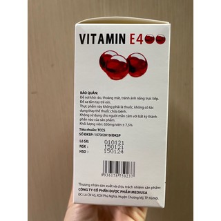 Viên uống Vitamin E 400 - Đỏ (hộp 100 viên)