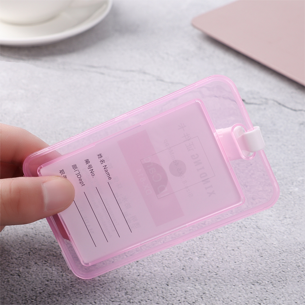 SOFTNESS Plastic Protector Cover Name Tags Student Card Cover Office Supplies ID Name Holder