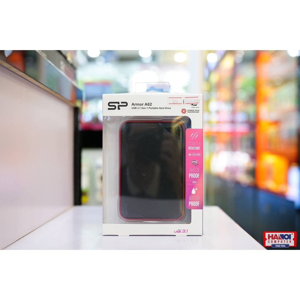 Ổ Cứng Di Động 2.5 inch SILICON POWER Armor A62 1TB/2TB Chống bụi,chống trầy, chống nước, chống sốc