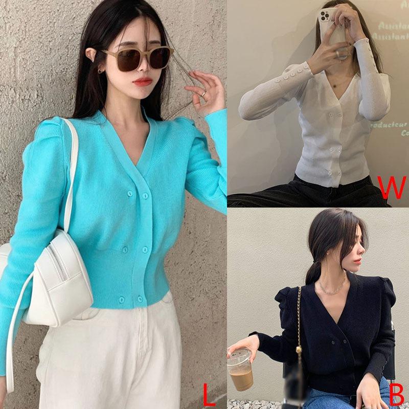 Áo Sweater Khoác Ngoài Thiết Kế Tay Dài Dáng Rộng Màu Trơn Phong Cách Cổ Điển Hàn Quốc