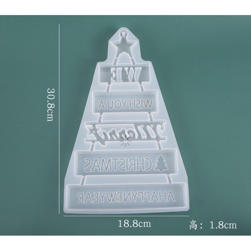 Khuôn resin làm bảng treo cửa kính trang trí noel