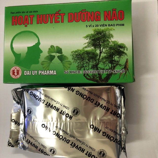 HOẠT HUYẾT DƯỠNG NÃO hộp 100 viên - Hoạt huyết bổ não Đại Uy