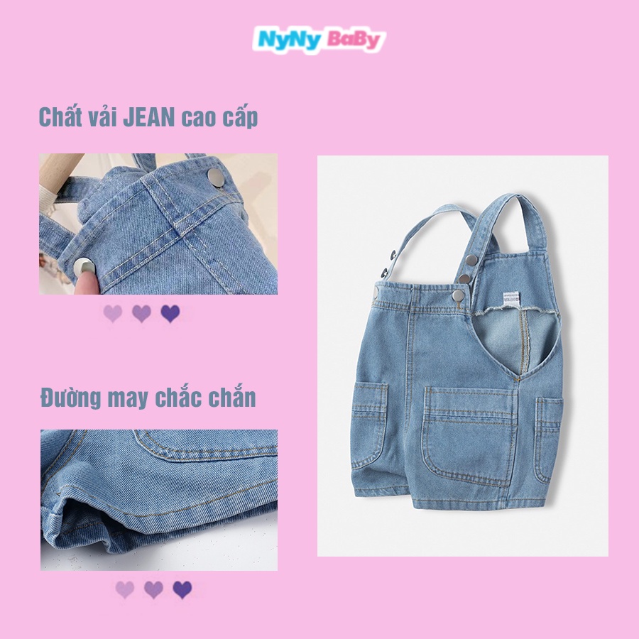 Yếm Jean Cho Bé Trai Bé Gái Nyny Baby Yếm Đùi Thiết Kế 2 Dây Bản To Hàng Loại 1 Vải Mềm Từ 1 - 7 Tuổi