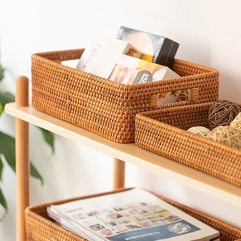 Thùng đựng quần áo mây tre đan,  Decor