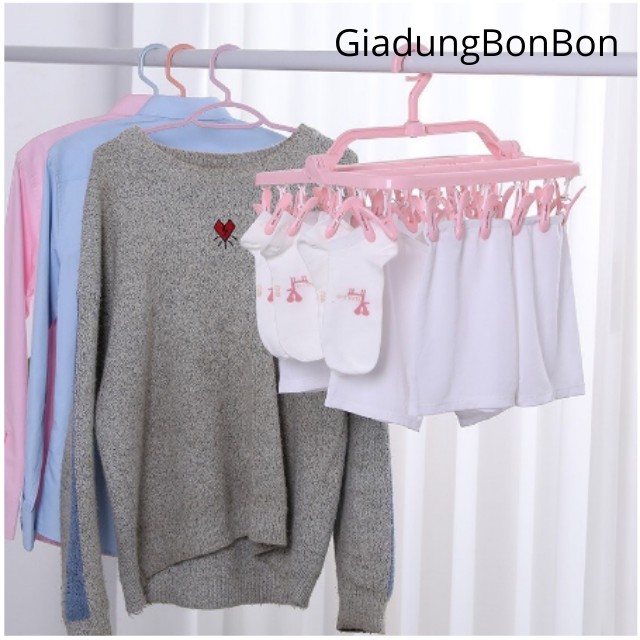 Móc Chùm Phơi Quần Áo, Đồ Baby, Tã, Đồ Nhỏ, Quần Lót Nam Nữ 32 Kẹp