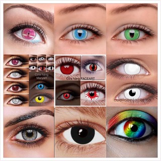 Kính Áp tròng nhiều màu - Contact lens cosplay ĐẦY ĐỦ CÁC MÀU SẮC ĐỎ / TRẮNG / HỒNG / TÍM / XANH