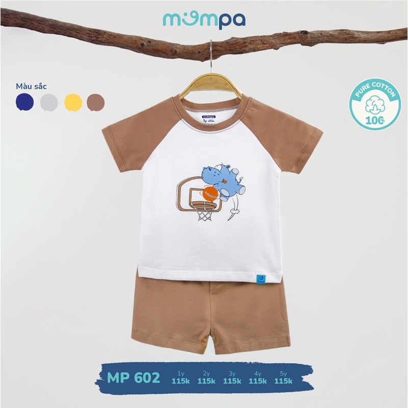 Bộ cộc tay bé trai cotton Mompa (Sz 1-5T)