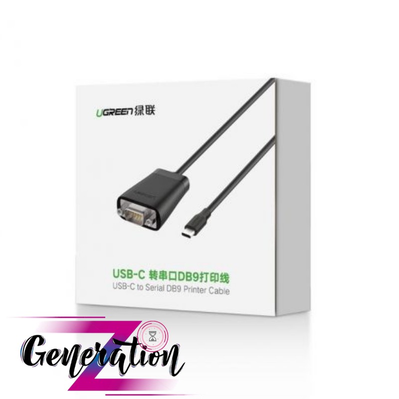 Cáp chuyển USB Type-C ra Rs232 cổng com 9 chân màu đen Ugreen 70612