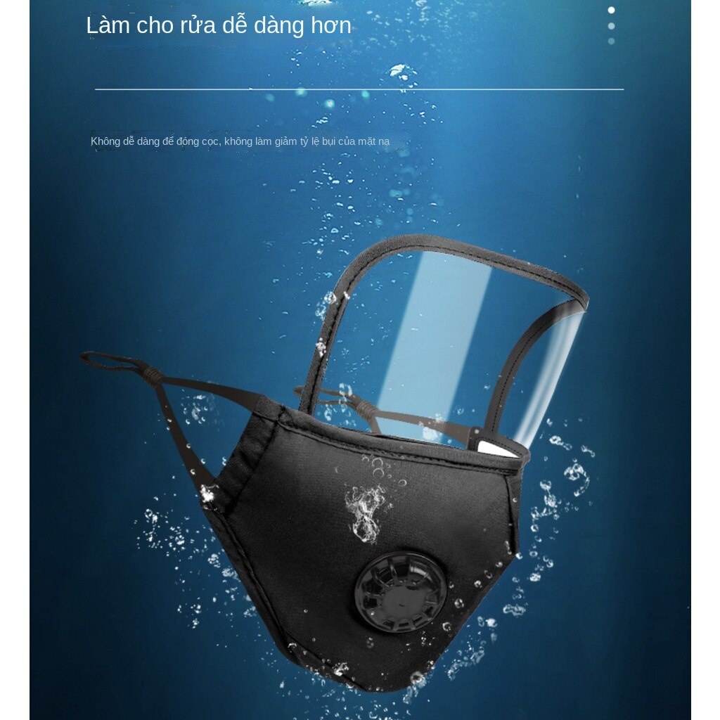 [Hàng mới về] Khẩu trang cotton 2 lớp cotton 2 lớp có kính bảo hộ chống văng nước an toàn tháo được cho trẻ nhỏ PM 2.5