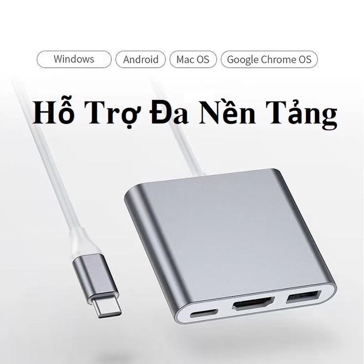 Cáp chuyển đổi Type C sang HDMI 4K  xuất hình ảnh màn hình, máy chiếu. hỗ trọ Samsumg DEX