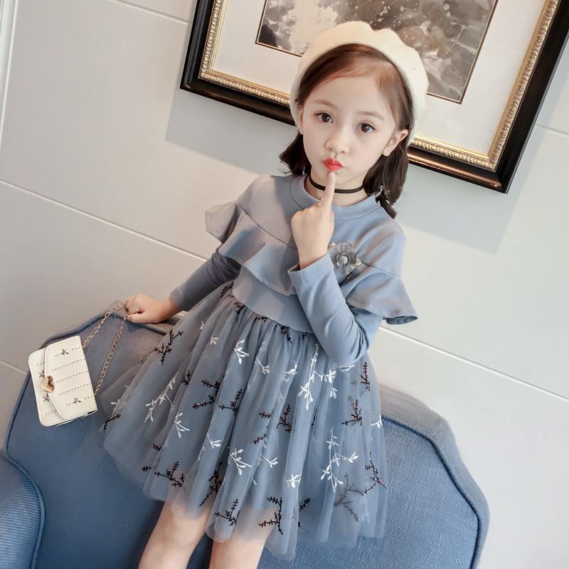 Đầm Công Chúa Tay Dài Xinh Xắn Cho Bé Gái