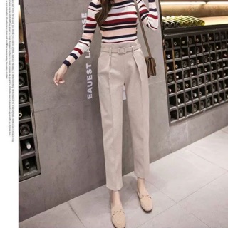 ORDER Quần dạ nữ dáng baggy kèm thắt lưng (ảnh thật sau)