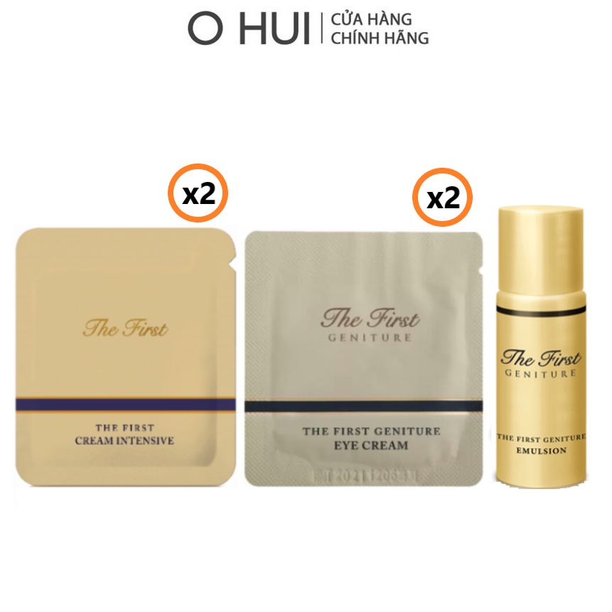 Bộ mẫu thử tăng cường đàn hồi cải thiện nếp nhăn tái sinh da phiên bản đặc biệt OHUI The First Geniture