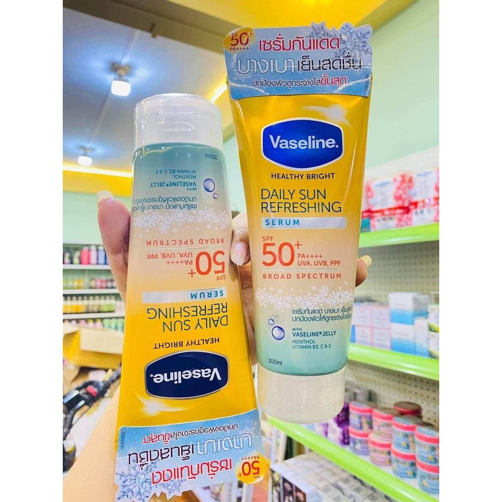 01 Sữa Dưỡng Thể Chống Nắng Vaseline Healthy Bright Daily Sun Refreshing Serum SPF50 200ml