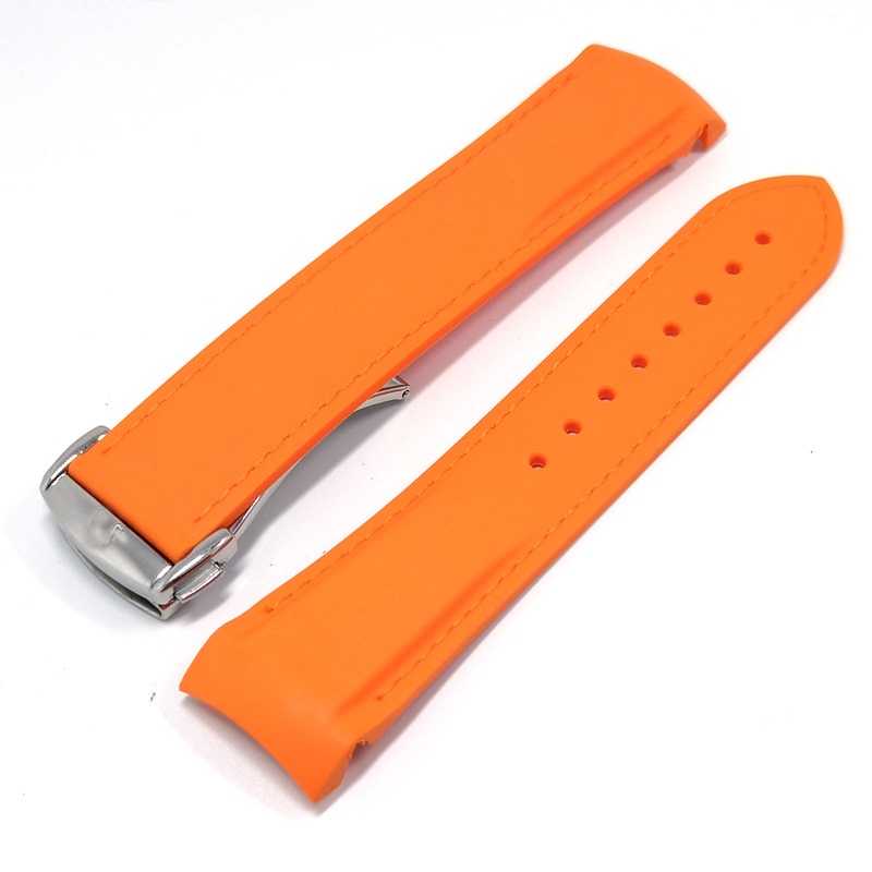 Dây Đeo Đồng Hồ Thể Thao Bằng Silicon Màu Đen Chống Thấm Nước Cho Omega 20/22mm