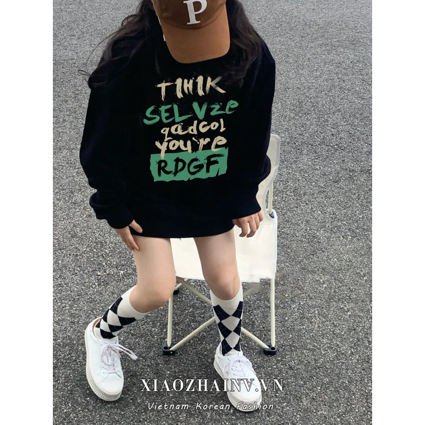 Xiaozhainv Áo Sweater Mỏng Dáng Rộng Phong Cách retro Mỹ Cho Cặp Đôi