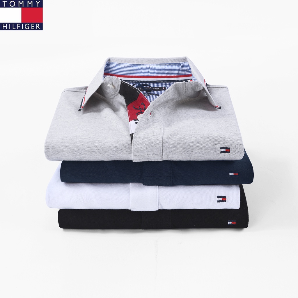 ▶Áo Thun Thiết Kế Mới Năng Động Thời Trang◀ Áo Thun Polo Tommy Polo Tay Ngắn Màu Trơn Dáng Ôm Thời Trang Cao Cấp Cho Nam