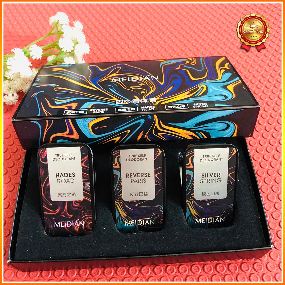 Nước hoa khô nam nữ Sét 3 mùi chính hãng Median lưu hương 12 tiếng