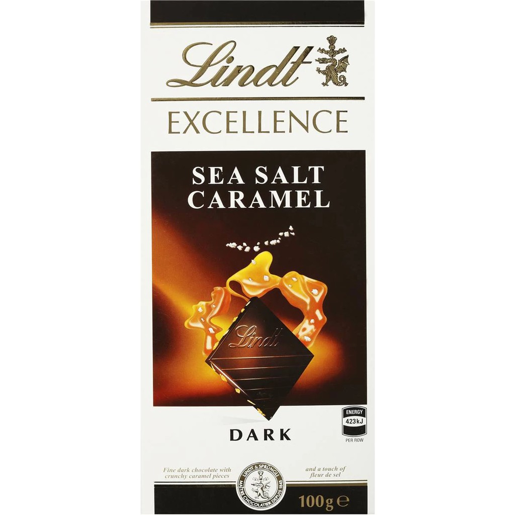 sô cô la đen vị muối biển caramen- hiệu Lindt excellence (chocolate)- hàng xách tay Úc