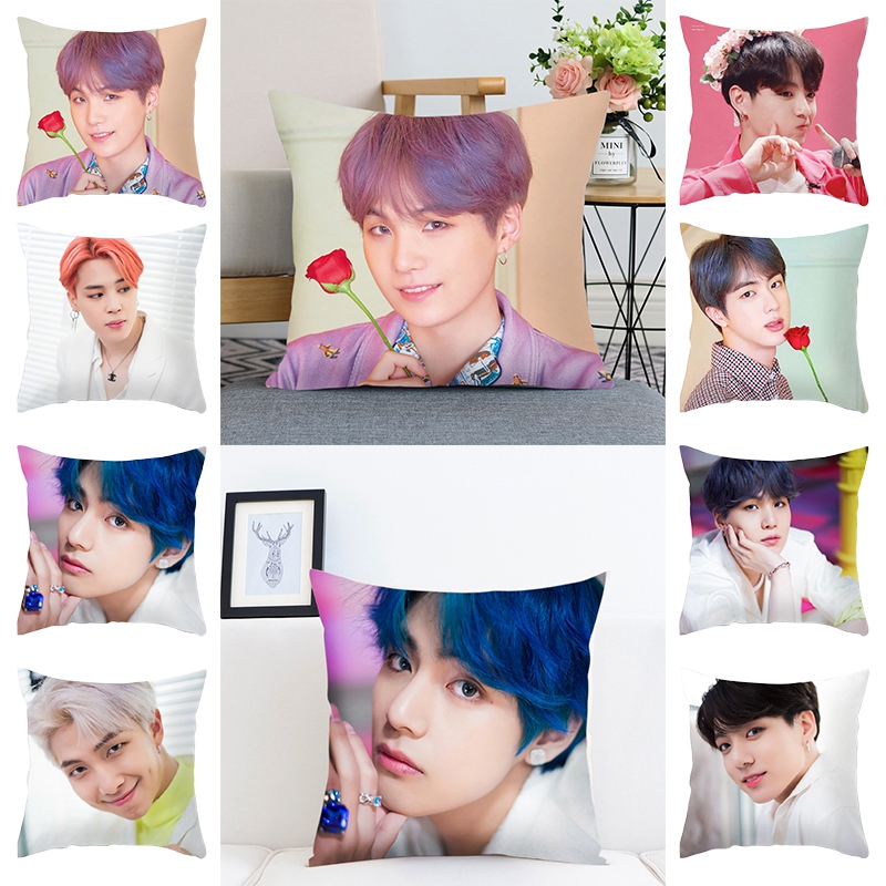 Vỏ Gối Vuông 45x45cm In Hình Bts Bt21