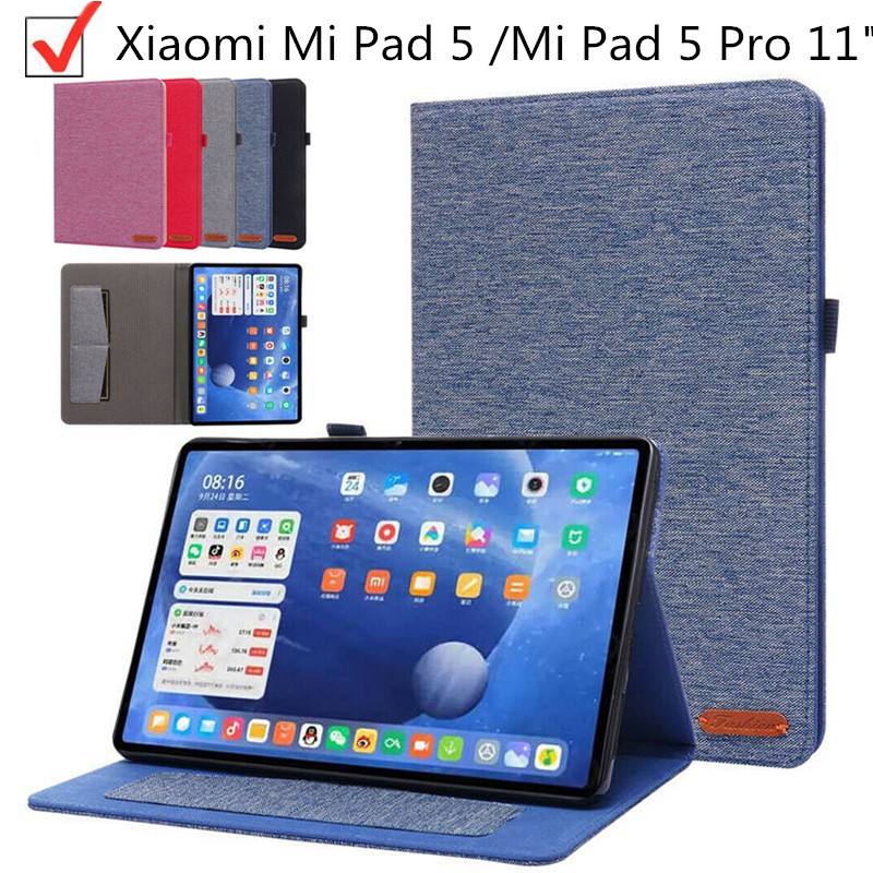 Bao da máy tính bảng PU nắp lật thông minh tích hợp ví tiền cho Xiaomi Mi Pad 5 /Mi Pad 5 Pro 11"